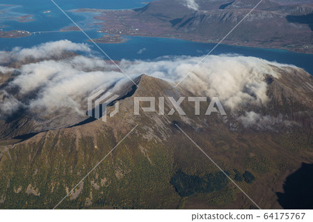 Views of Lofoten from the plane, in Norway 64175767