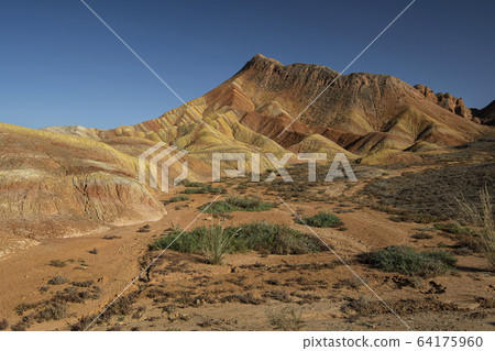 Colorful Zhangye Danxia National Geopark or China's Rainbow Mountains, Gansu, China 64175960
