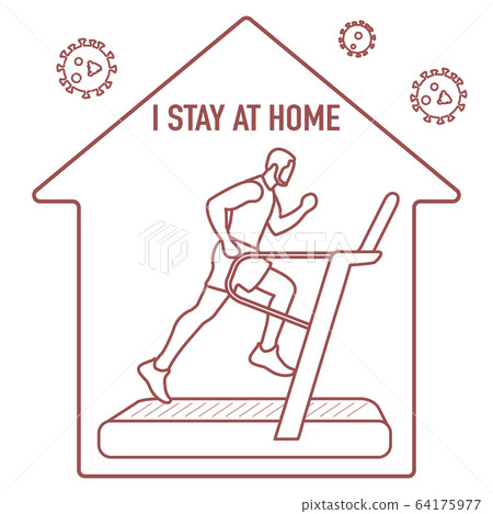 Quarantine Stop Coronavirus Sport People Stay home 64175977