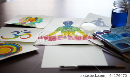 chakra human lotus pose yoga abstract mind mental 64176470