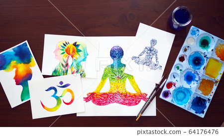 chakra human lotus pose yoga abstract mind mental 64176476