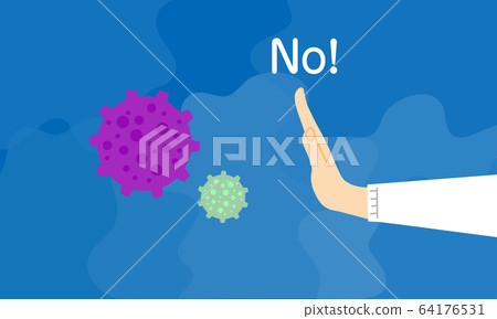 Virus and hand illustration image 64176531