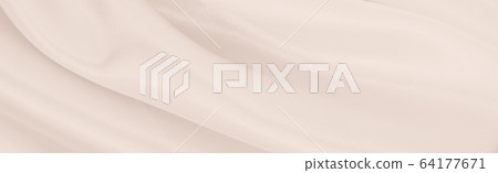 Smooth elegant golden silk or satin luxury cloth 64177671