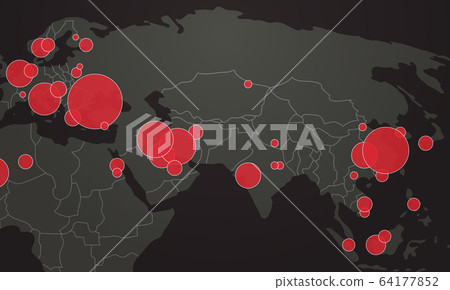 world map with location pins outbreak of coronavirus confirmed cases report worldwide globally world map with location pins outbreak of coronavirus confirmed cases report worldwide globally 64177852