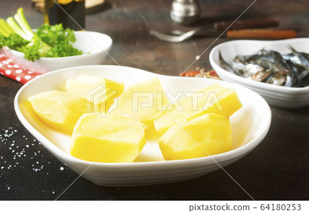 potato with fish potato with fish 64180253