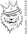 lion, king with crown vector illustration 2 64181618