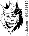 lion, king with crown vector illustration 3 64181619