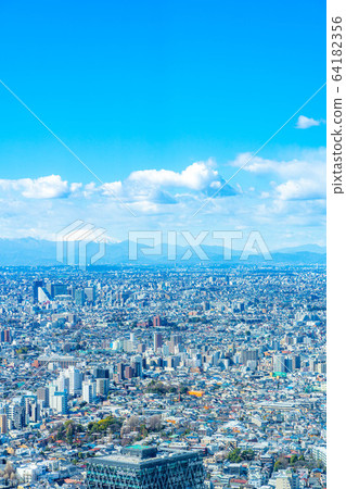 從陽光城市60天文台看到的關東平原城市景觀[東京] 64182356