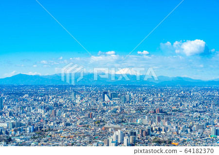 從陽光城市60天文台看到的關東平原城市景觀[東京] 64182370