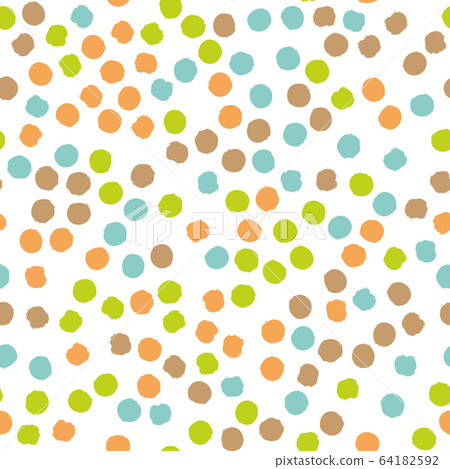 Scattered colorful brush dots. Seamless background pattern. Abstract vector wallpaper 64182592