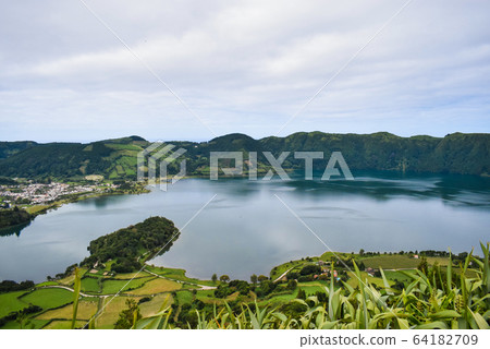 Famous green and blue lakes on San Miguel island Famous green and blue lakes on San Miguel island 64182709