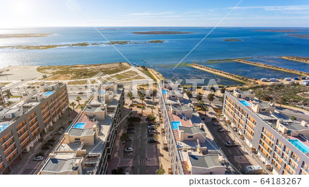 Aerial view of Olhao, Algarve, Portugal. Aerial view of Olhao, Algarve, Portugal. 64183267
