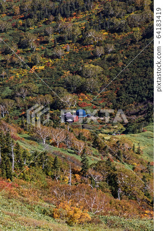 妙高山和黑澤池雨特的秋葉 妙高山和黑澤池雨特的秋葉 64183419