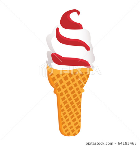 Ice cream in a waffle vector cold cream 64183465