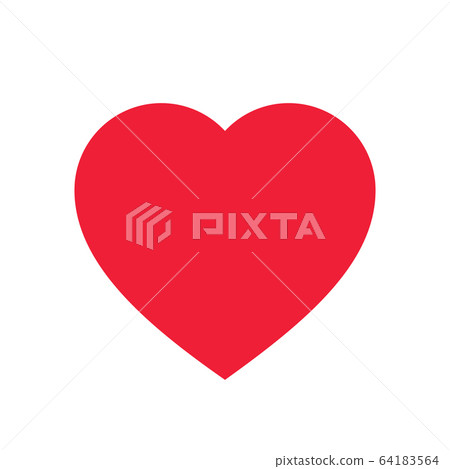 Red heart Icon isolated on white background. Love - Stock Illustration ...