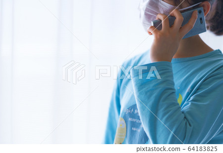 Phone contact smartphone mask fever fever disease infection symptoms health virus cold coronavirus influenza Phone contact smartphone mask fever fever disease infection symptoms health virus cold coronavirus influenza 64183825