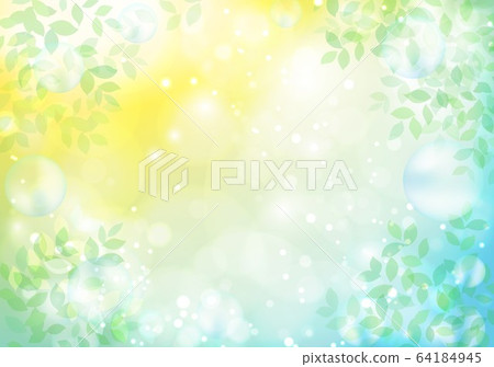 Green glitter and soap bubble fresh green side 64184945
