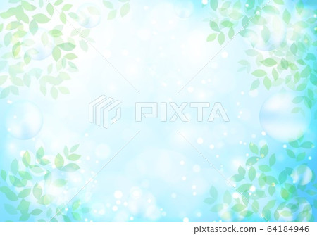 Blue glitter and soap bubble fresh green side 64184946
