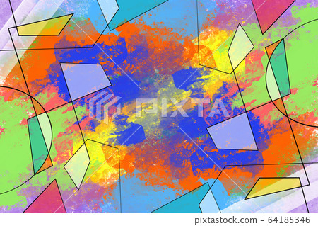 Abstract digital geometric paint background Abstract digital geometric paint background 64185346
