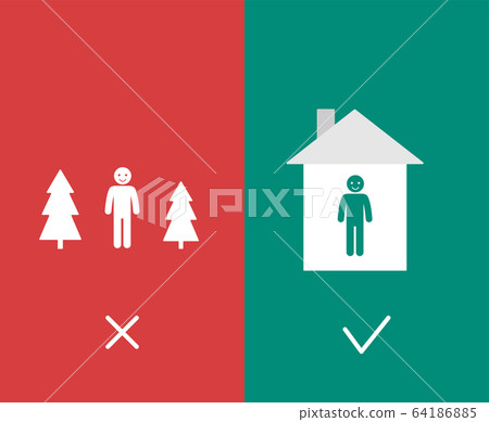 COVID-19 prevention advice Stay at home concept 64186885