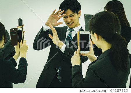peeping photo, good-looking man, office 64187313