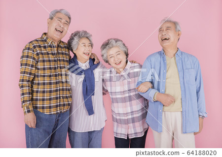 Happy senior life concept. Healthy activities in daily life of senior couple 325 64188020