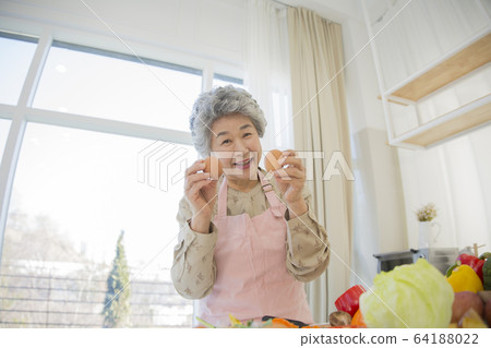 Happy senior life concept. Healthy activities in daily life of senior couple 220 Happy senior life concept. Healthy activities in daily life of senior couple 220 64188022