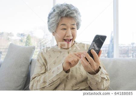 Happy senior life concept. Healthy activities in daily life of senior couple 189 64188085