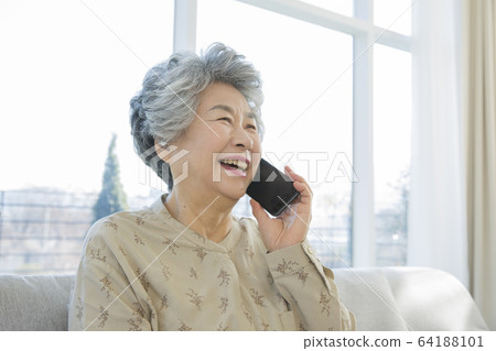 Happy senior life concept. Healthy activities in daily life of senior couple 188 64188101