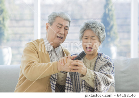 Happy senior life concept. Healthy activities in daily life of senior couple 143 64188146