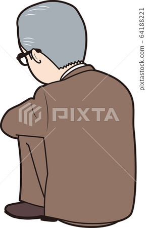 Senior male office worker holding knee Senior male office worker holding knee 64188221