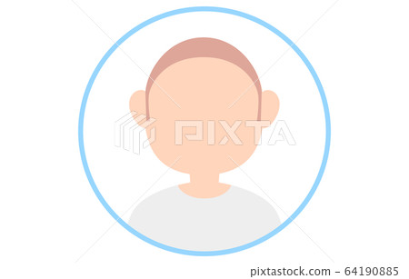 Faceless person icon with blue frame Faceless person icon with blue frame 64190885