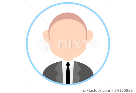 Faceless person icon with blue frame 64190886