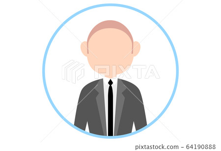Faceless person icon with blue frame 64190888