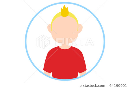 Faceless person icon with blue frame 64190901