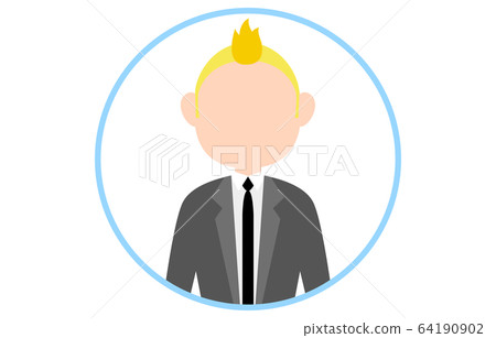 Faceless person icon with blue frame 64190902