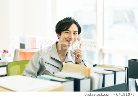 Work clothes office men phone 64191075
