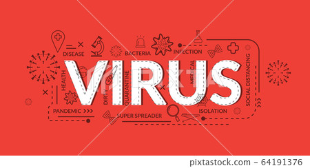Design Concept Of Word VIRUS Website Banner. Design Concept Of Word VIRUS Website Banner. 64191376