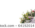 Bouquet of eustomess and eucalyptus on a white 64192014