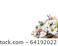 Bouquet in a pot of chrysanthemums on a white 64192022
