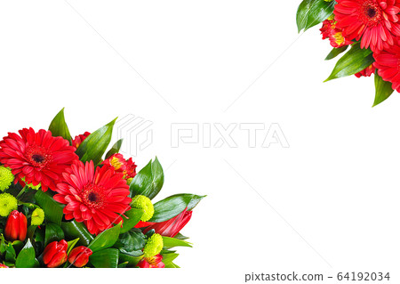 Bouquet of gerberas on a white background 64192034
