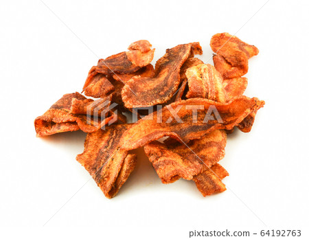 Banana chips fried crispy / banana slice fried for 64192763