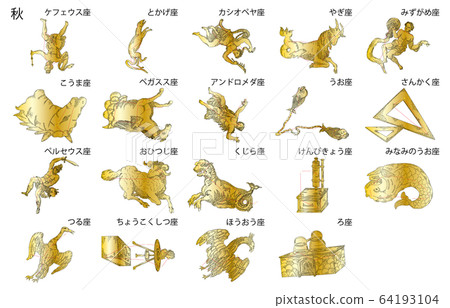 Autumn constellation shadow with gold name 64193104