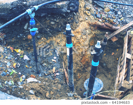 Pipeline for potable water delivery from main city Pipeline for potable water delivery from main city 64194683