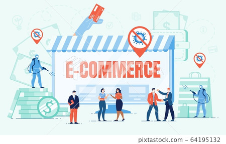 E-Commerce Business Development in Covid Pandemic - Stock Illustration ...