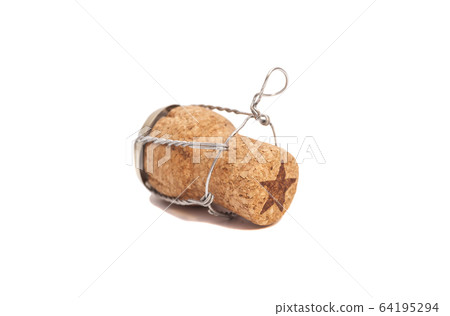 champagne cork isolated on white background 64195294