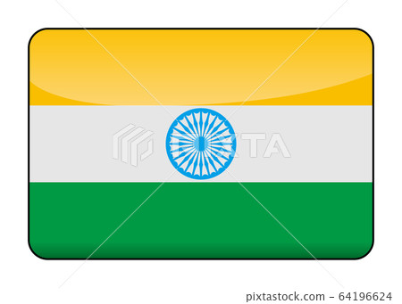Illustration of richly designed Indian flag | Flag icon banner with semi three-dimensional and glossy Illustration of richly designed Indian flag | Flag icon banner with semi three-dimensional and glossy 64196624