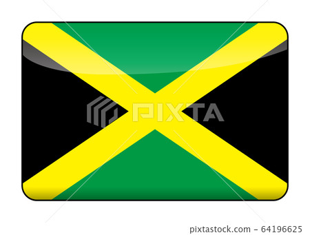 Illustration of Jamaica flag of rich design | Flag icon banner with half-dimensional and glossy feeling Illustration of Jamaica flag of rich design | Flag icon banner with half-dimensional and glossy feeling 64196625