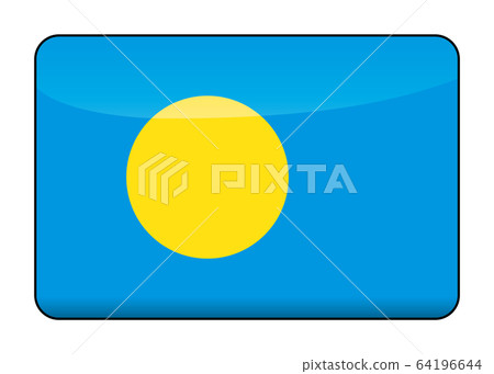 Illustration of the flag of Palau with rich design | Flag icon banner with semi-solid and glossy Illustration of the flag of Palau with rich design | Flag icon banner with semi-solid and glossy 64196644