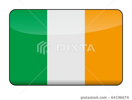Illustration of a richly designed Irish flag | Flag icon banner with a half-dimensional and glossy look Illustration of a richly designed Irish flag | Flag icon banner with a half-dimensional and glossy look 64196674